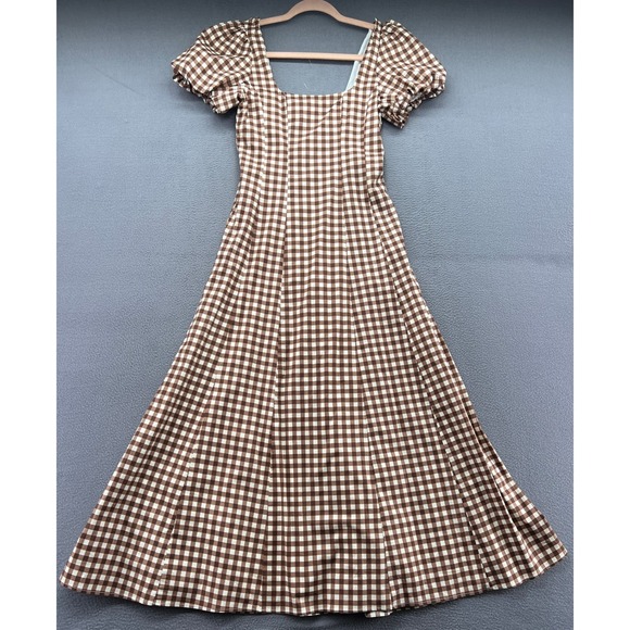 Show Me Your MuMu Dresses & Skirts - Show me your Mumu Dress Womens Sz S Mia Midi Dress Brown Gingham Cottage